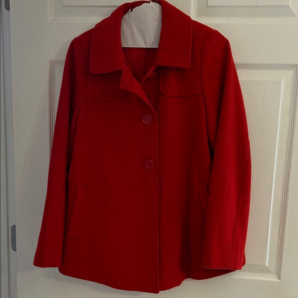 Old Navy Women's Red Pea Coat